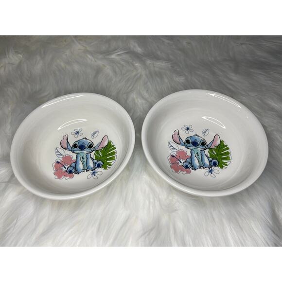 Disney Lilo & Stitch Hibiscus Flower Small X2 Bowls Zrike Brand - Picture 2 of 6